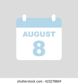 AUGUST 8,calendar icon.