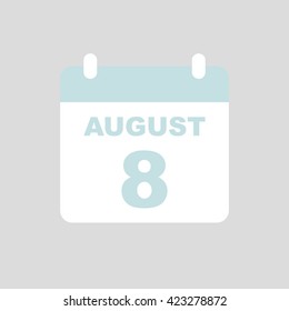 AUGUST 8,calendar icon.