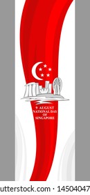 August 9, Singapore national day vector illustration. Suitable for greeting card, poster and banner.