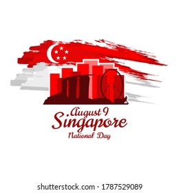 August 9, Singapore national day vector illustration. Suitable for greeting card, poster and banner.