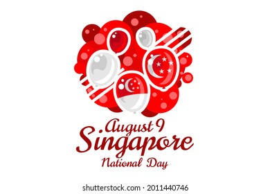 August 9, Singapore national day vector illustration. Suitable for greeting card, poster and banner.