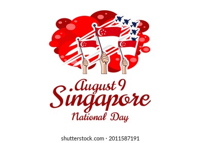 August 9, Singapore national day vector illustration. Suitable for greeting card, poster and banner.