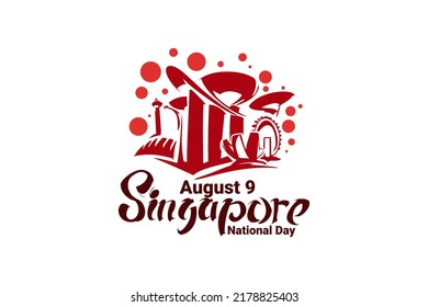 August 9, Singapore national day vector illustration. Suitable for greeting card, poster and banner.