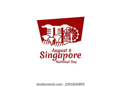 August 9, Singapore national day vector illustration. Suitable for greeting card, poster and banner.