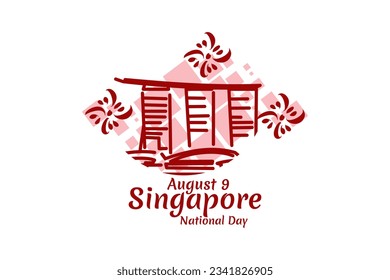 August 9, Singapore national day vector illustration. Suitable for greeting card, poster and banner.