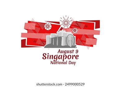 August 9, Singapore national day vector illustration. Suitable for greeting card, poster and banner.