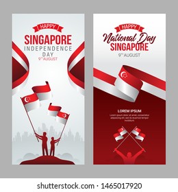 August 9th Singapore's independence day vector illustration. Singapore national day celebration