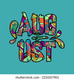 tipografía abstracta de agosto, letra de tipografía abstracta de agosto para cualquier cosa