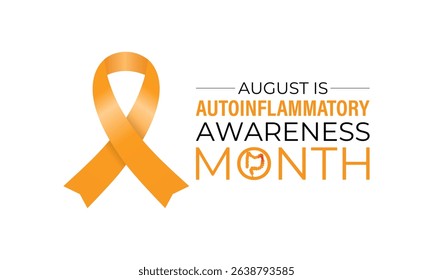 August is Autoinflammatory Awareness Month. Unite for a Cure. Creating for web banner, cards, prints, social media, poster, flyer and background design template. Realistic Ribbon. Vector illustration.