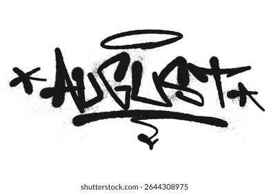 August A Bold Graffiti Art Design in Black and White