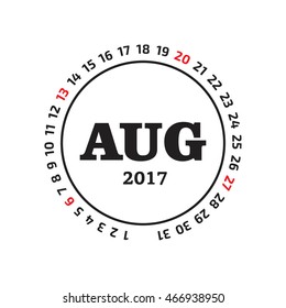 August calendar 2017