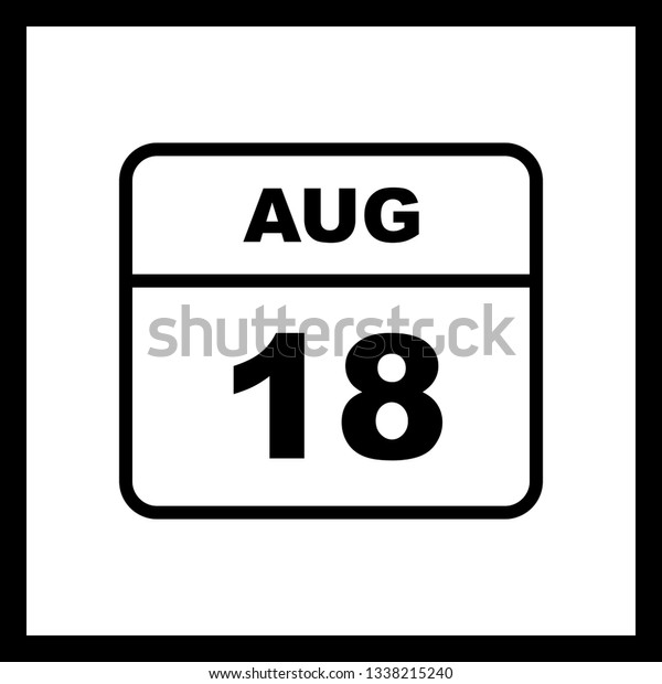 August Calendar Icon Stock Vector (royalty Free) 1338215240