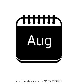 August Calendar Icon Black On White Stock Vector (royalty Free 