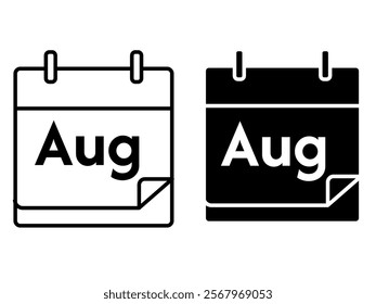 August calendar icon on white background
Vector calendar icon month