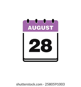 August Calendar Icon Vector Template