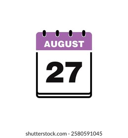 August Calendar Icon Vector Template