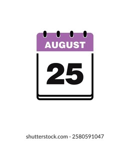 August Calendar Icon Vector Template