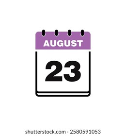 August Calendar Icon Vector Template