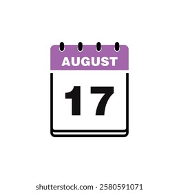 August Calendar Icon Vector Template