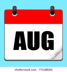 August Calendar icon.Vector illustration