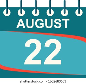 August calendar per day / vector/ 22 August