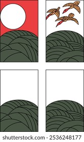 August color hanafuda icon set