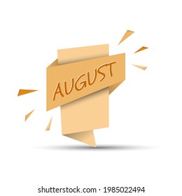 AUGUST. Farbige Banner mit dem Namen des Monats des Jahres. Stock-Vektorgrafik
