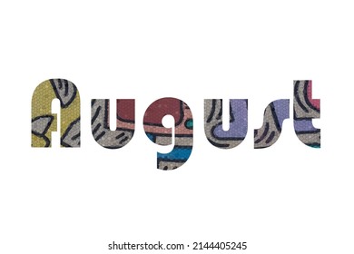august. Colorful typography text banner. Vector the word august