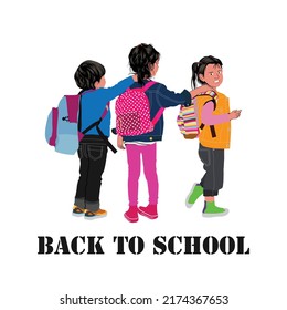 August is coming, Vacations are over, Back to School time soon, kid with bags
