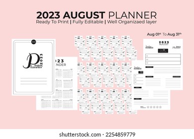 August Daily Kdp Planner 2023