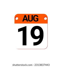 August date 1 to 31 - Calendar Icon. Calendar Icon with shadow. Flat style. Date, day and month. Reminder. Vector illustration. Organizer application, app symbol. Ui. User interface sign. EPS 10