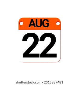 Agosto fecha 1 a 31 - Icono del calendario. Icono de calendario con sombra. Estilo plano. Fecha, día y mes. Recordatorio. Ilustración vectorial. Aplicación organizadora, símbolo de aplicación. Ui. Signo de interfaz de usuario. EPS 10