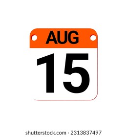 August date 1 to 31 - Calendar Icon. Calendar Icon with shadow. Flat style. Date, day and month. Reminder. Vector illustration. Organizer application, app symbol. Ui. User interface sign. EPS 10