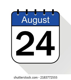 August day 24 blue - Calendar Icon - Vector Illustration