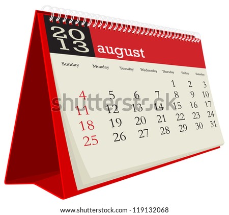 august desk calendar 2013