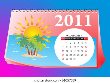 August desk calendar
