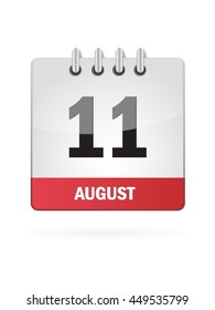 August Eleven. Calendar Icon