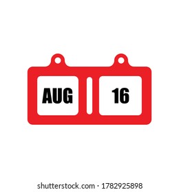 August flat calender icon template vector