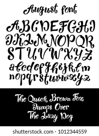 August font - hand drawn alphabet