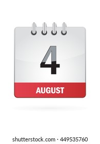 August Four. Calendar Icon