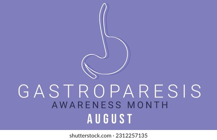 August is gastroparesis awareness month. background, banner, card, poster, template. Vector illustration.
