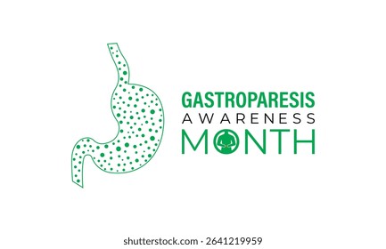 August is Gastroparesis Awareness Month Support, Educate  Empower for Digestive Health. A concept for healthcare and medicine. Creating for web banner, cards, prints, social media, poster background.