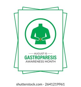 August is Gastroparesis Awareness Month Support, Educate  Empower for Digestive Health. A concept for healthcare and medicine. Creating for web banner, cards, prints, social media, poster background.