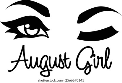 August Girl Winking with one eye shut