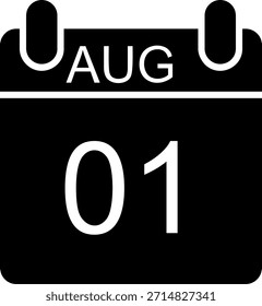 Diseño de iconos de estilo de glifo de agosto