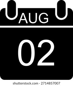Diseño de iconos de estilo de glifo de agosto