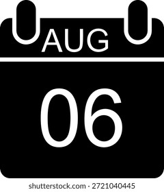 Diseño de iconos de estilo de glifo de agosto