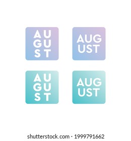 Juego de insignias del logotipo del degradado de agosto.