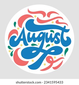 Estilo del guión graso de la tipografía de la mano de agosto con color