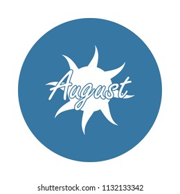 August icon. Element of name of month icons for mobile concept and web apps. Badge style August icon can be used for web and mobile apps